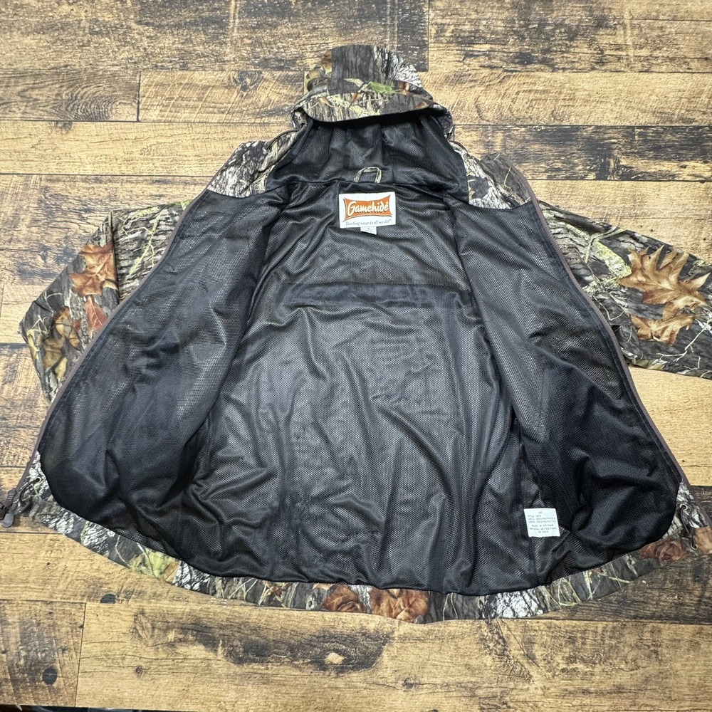Gamehide Hush Hide Mossy Oak Camouflage Hunting Zip Up Jacket Men's Size Medium - Picture 11 of 14